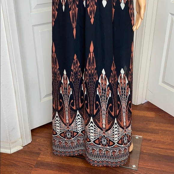 Arden B Black/Brown Tribal Print Maxi Dress Size M - Picture 3 of 7